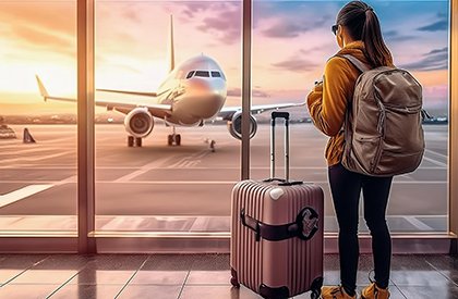 Pre-Departure-woman-passenger-tourist-or-traveller-in-late,-delay-checking-in-the-gate-terminal-at-boardin